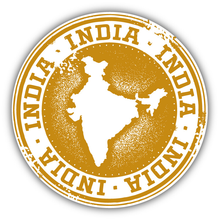 India South Asia Travel Grunge Stamp Car Bumper Sticker Decal