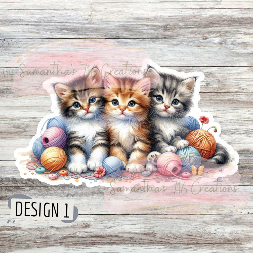 Kittens Vinyl Stickers 3″ For Laptops, Cups, Etc. Indoor, Water Resistant