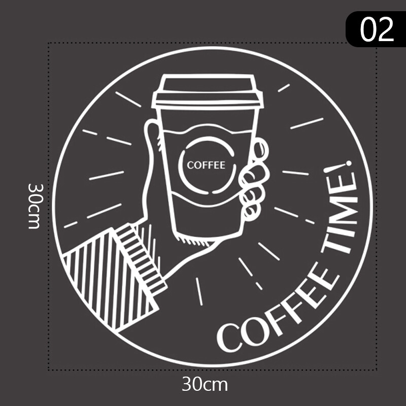 1PC Coffee Shop Static Window Stickers Business Restaurant Storefront Logo Decor gallery