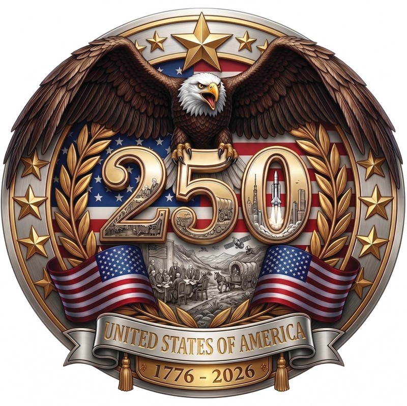 2pcs 7.8Inch 250th Anniversary USA Car Decal Sticker, USA Patriotic Bald Eagl…