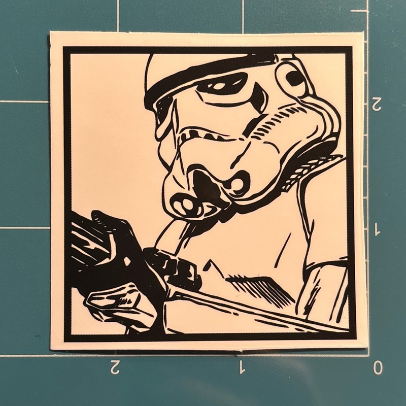 Stormtrooper – Star Wars – Black and White – Gloss Vinyl Sticker