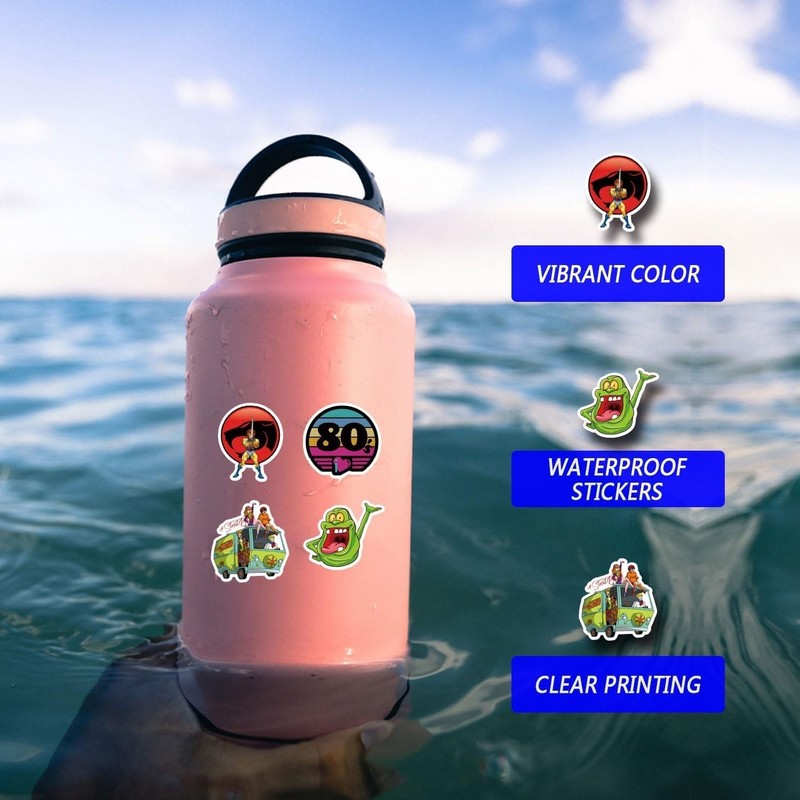 63PCS Classic 80s Stickers Waterproof Vinyl Decals For Laptop Bottle Decor USNew gallery