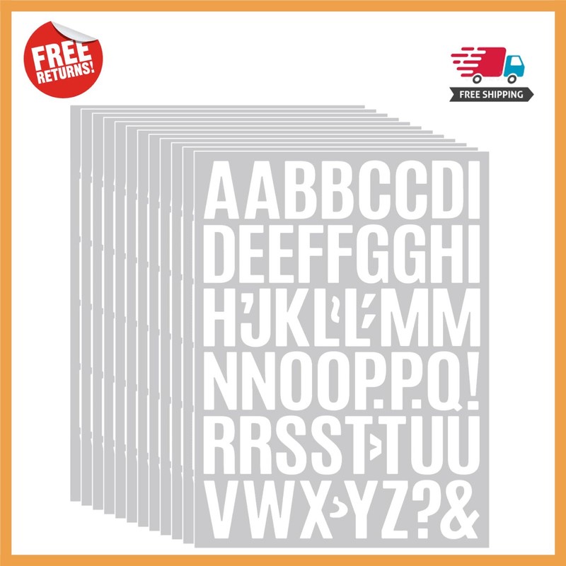 Self-Adhesive 1-Inch White Vinyl Letters – Ideal for Home Signs & DIY Projects