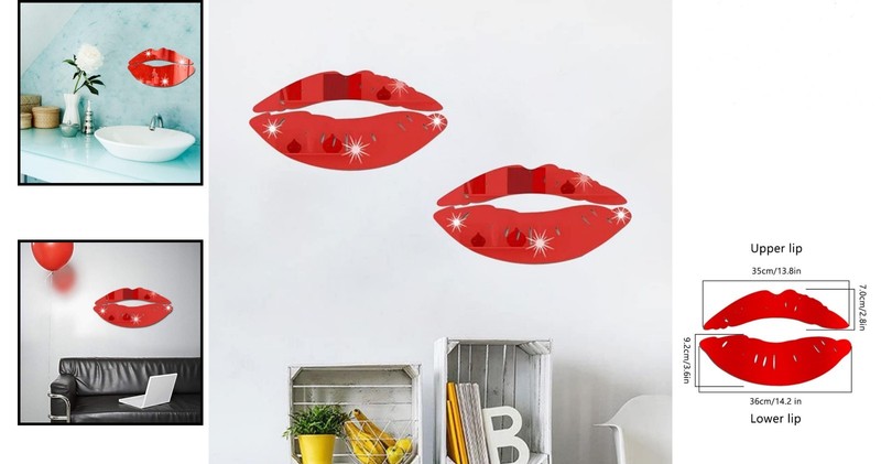 Minimalist Acrylic Kiss Shape Wall Stickers - Transform Your Space Effortlessly gallery