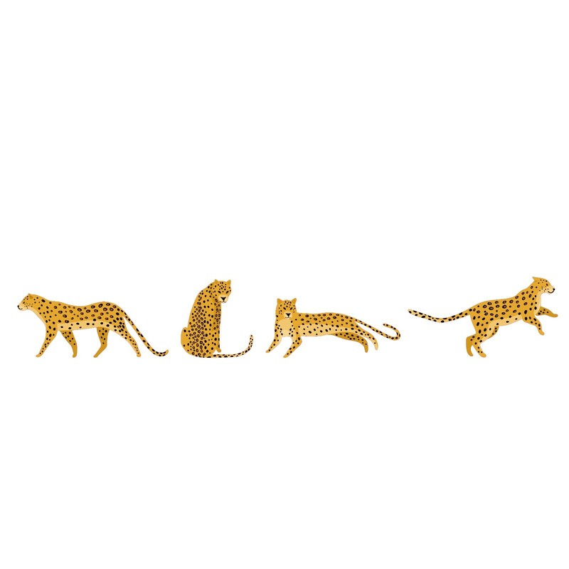 Kids Bedroom Nursery Art Leopards Design Multicolored Vinyl Home Wall Decal 3×20