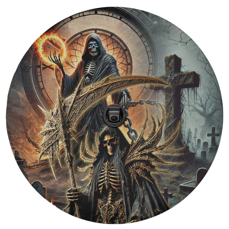 Death Halloween Horror Skull Spare Tire Cover With or Without Camera Hole gallery