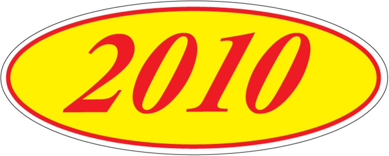 Ez-Line Large Oval Year Stickers for Car Windshields in Red and Yellow gallery