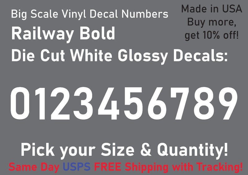 0-10 7″-32″ Big Size Vinyl Die Cut Decal Numbers (White), 6Yrs Outdoor Film