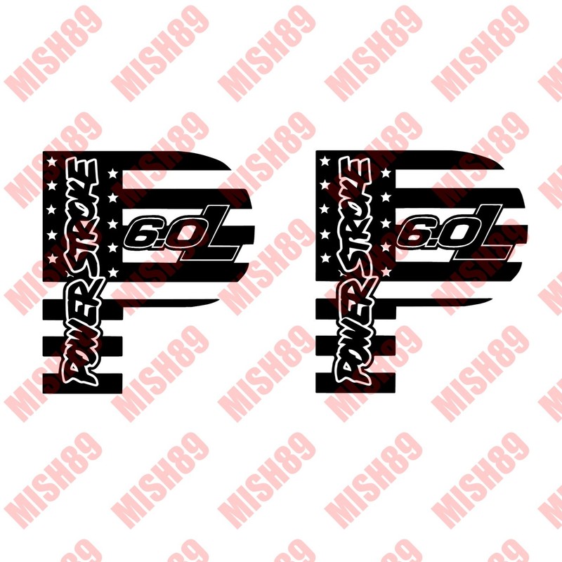 Powerstroke 6 Liter Decal P Sticker Diesel Power Stroke Decal – Any Size