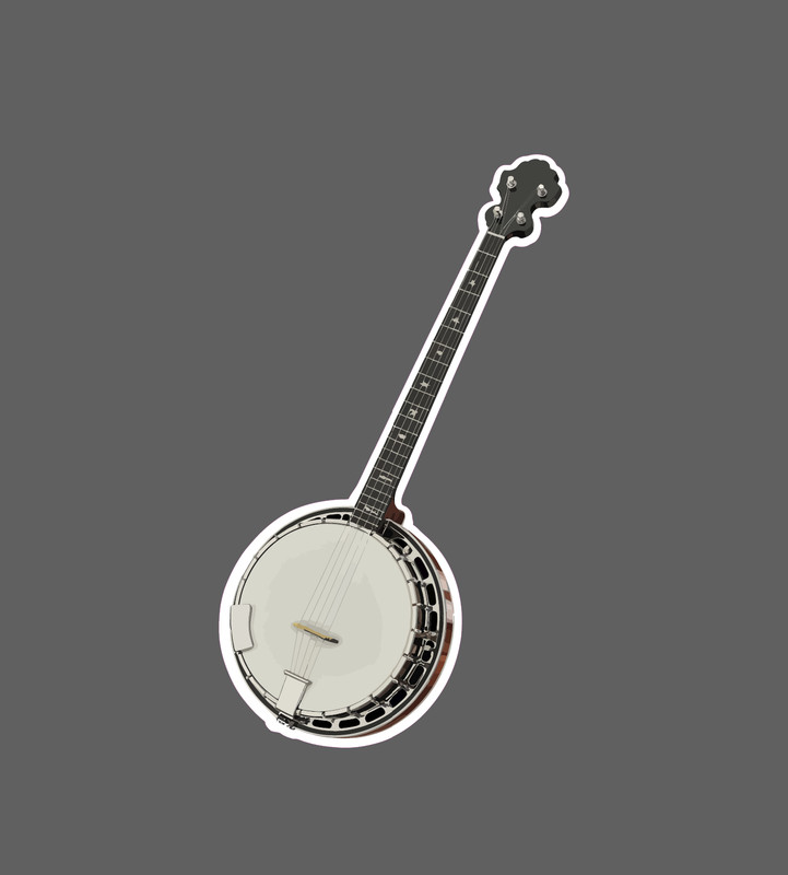 Banjo Sticker Music Folk Country Bluegrass Mountains Waterproof NEW