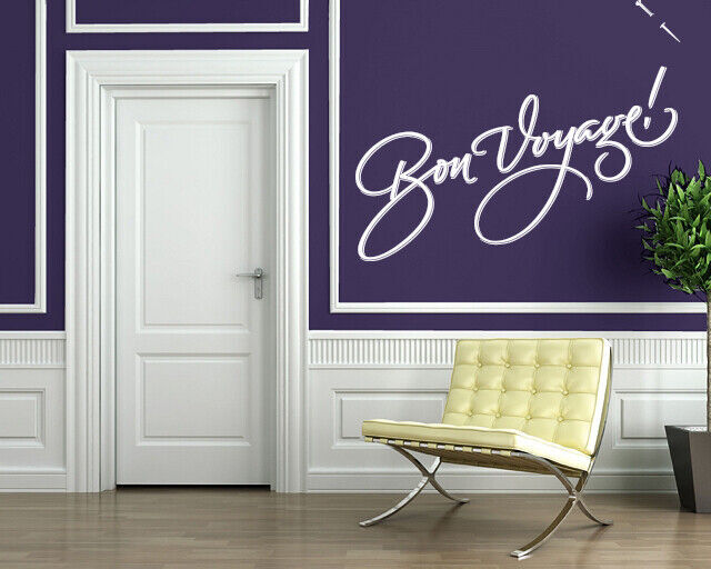 Vinyl Decal Wall Sticker Bon Voyage Lettering Have a Good Trip Decor (n1449)
