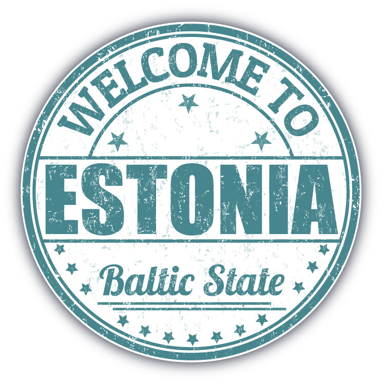 Estonia Grunge Welcome Label Car Bumper Sticker Decal
