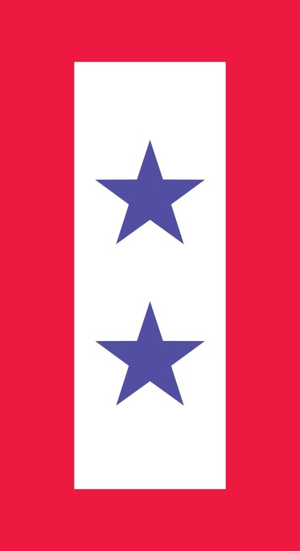 Two Blue Star Mother’s Service Flag Vinyl Decal Sticker Size Military Service