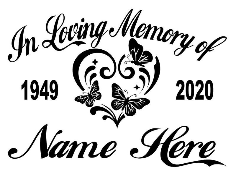 In Loving Memory Decal Heart Flower Butterfly Floral Car Window Vinyl Sticker 08 gallery