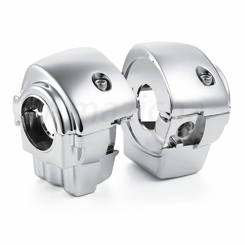 Chrome Switch Housings Caps Set Compatible with Harley Davidson Electra Glide Ro gallery