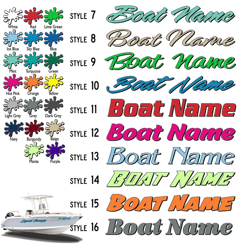 Boat Name Decal 2×12″ / Custom Hull Graphic / Premium Marine Vinyl Lettering 2CL
