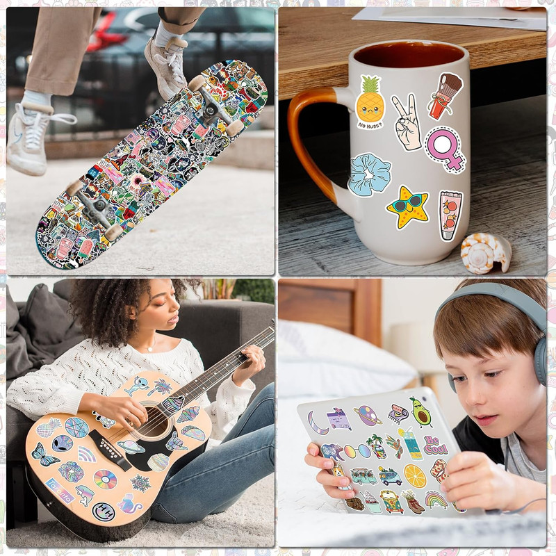 600 PCS Stickers Pack，Cute Colorful Waterproof Stickers，Vinyl Art Stickers.Stick gallery