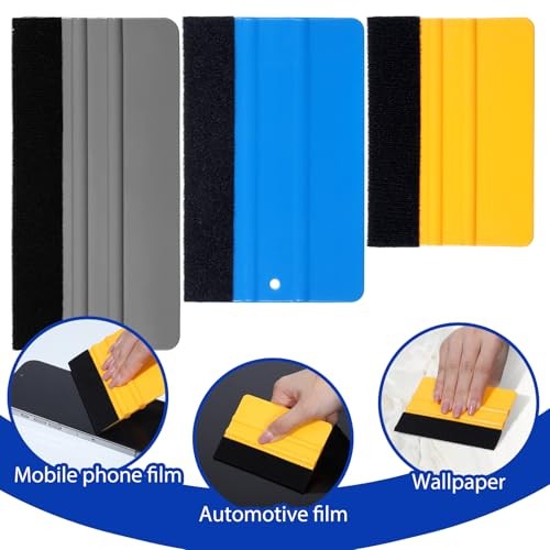 3 Pcs Squeegee for Vinyl, Black Felt Edge Vinyl Squeegee 4in, 5in, 6in Felt gallery