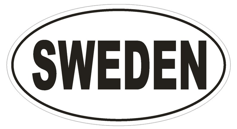 SWEDEN Oval Bumper Sticker or Helmet Sticker D2152 Country Euro Oval