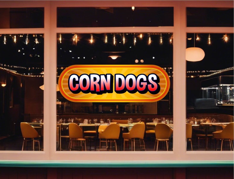 Corn Dogs Business Decal Sticker Restaurant Food Truck Advertising Fair Retro gallery