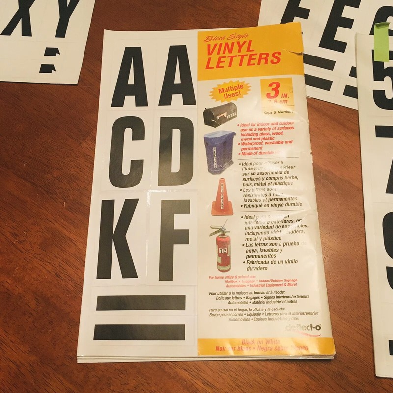 219 Of The 3” Vinyl LETTERS & SYMBOLS A-Z Black on White Self Adhesive Stickers gallery