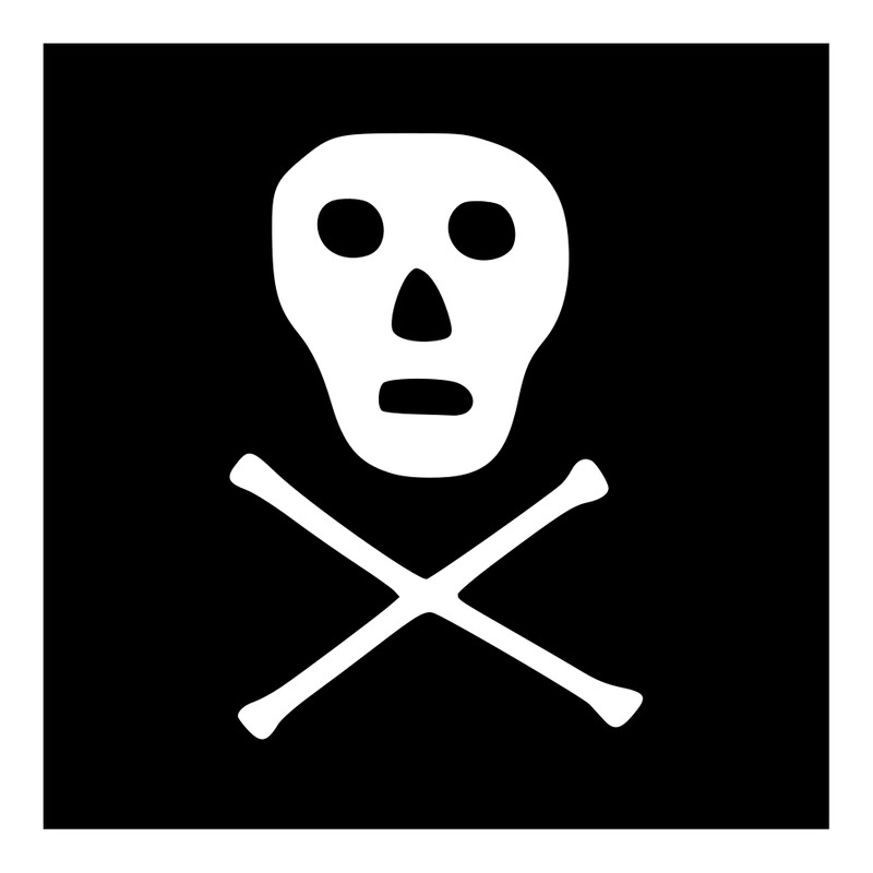 Jolly Roger Vinyl Sticker Decals 5×7 2qty and 2×3 2qty.