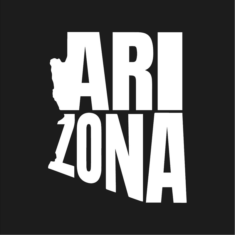 Arizona State Typography Name Outline Vinyl Decal Silhouette sticker
