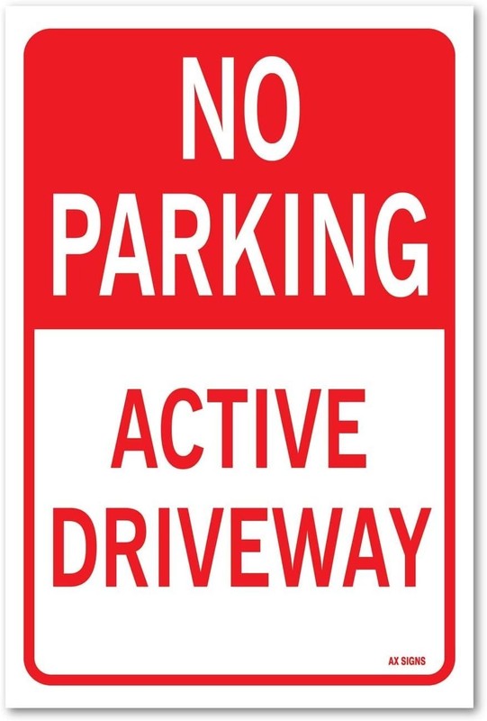 No Parking: Active Driveway, Sticker Sign, 12×18 Inches