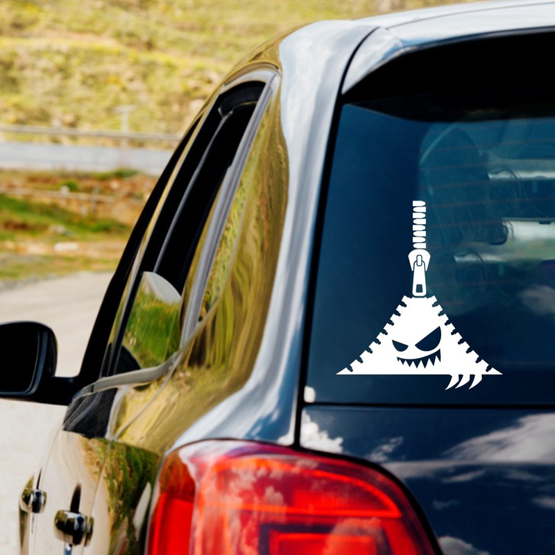 Peeking Zipper Monster Vinyl Decal Sticker Car Truck Window Laptop Water Bottle