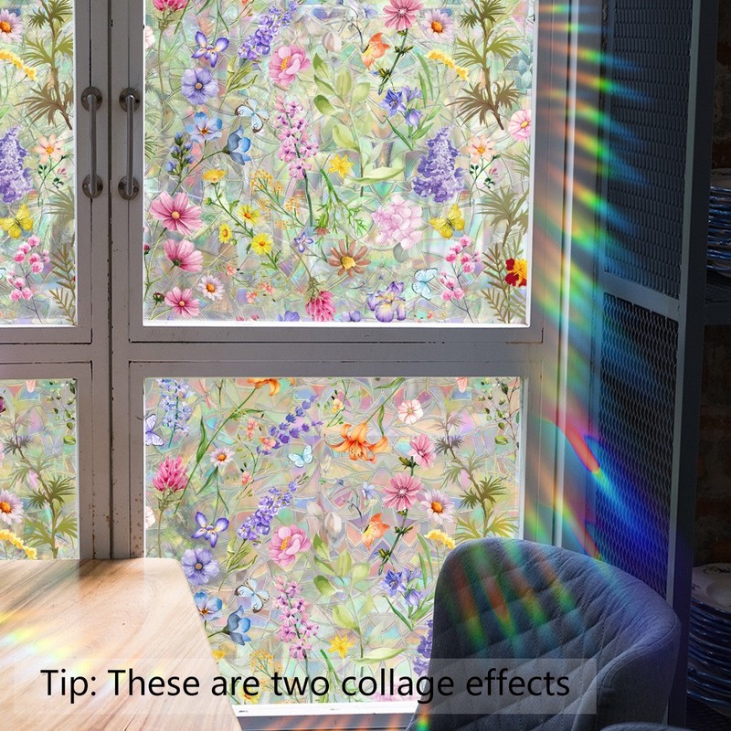 Leaves No Marks Static Window Film Daisy Window Cling Vibrant Daisy Pattern