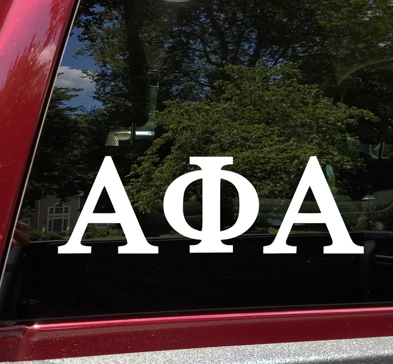 Set of 3 Personalized Greek Letters Vinyl Decals Sorority Fraternity Custom