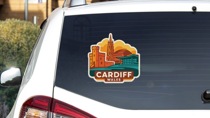 Cardiff Wales Sticker Decal Vinyl Die-Cut City Skyline Landmark Design gallery
