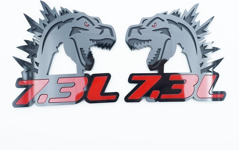 2Pc Godzilla Badges Raging 7.3 Emblem 3D Fender Angry Agressive Sticker Namep... gallery