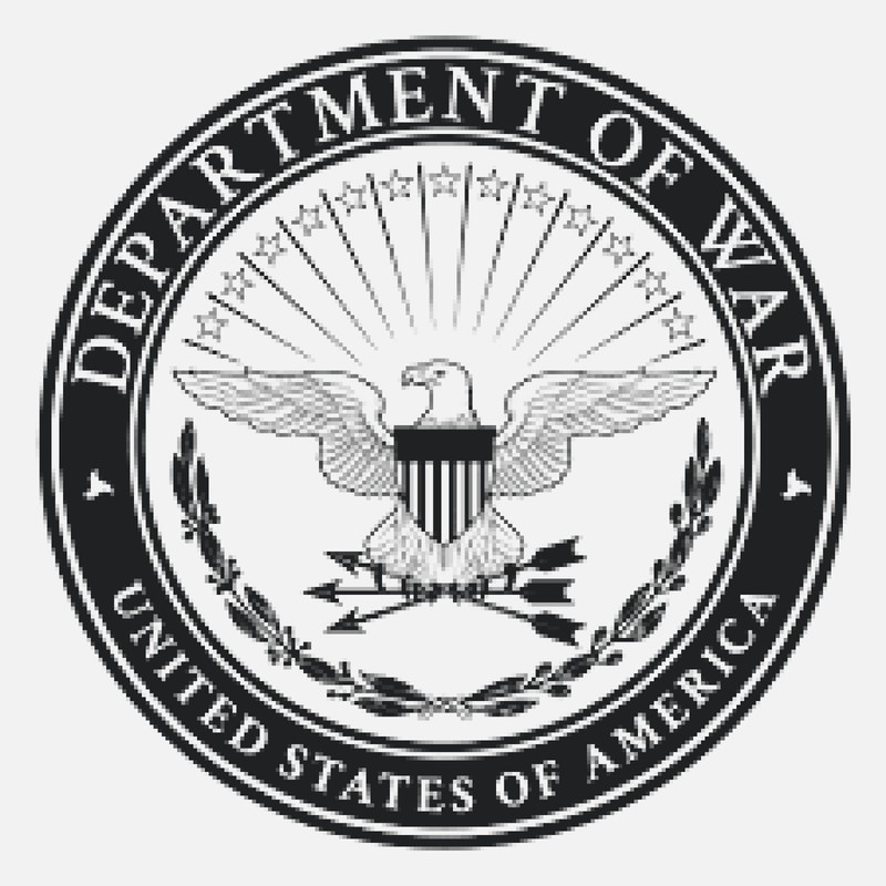 US Department of War Military 1 Color Window Wall Vinyl Decal Sticker