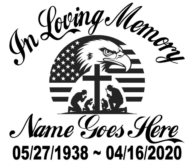 In Loving Memory Of – Military Armed Forces Sticker Decal Memorial Personalize 5