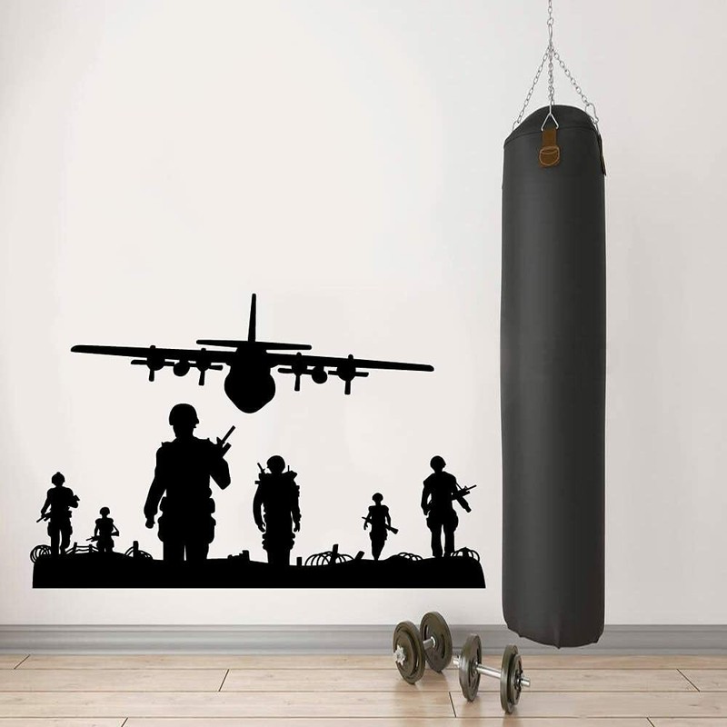 Military Plane US Army Wall Sticker Art Decal for Boys Girls Room Bedroom Decal
