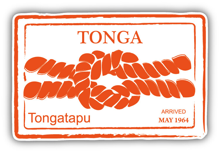 Tonga Retro Sailing Passport Stamp Car Bumper Sticker Decal