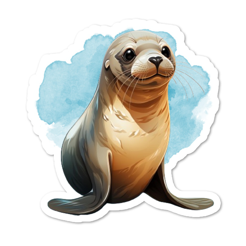Sea Lion, Sealife Vinyl Sticker, Water Resistant, Laptop, Water Bottle, 2 Sizes