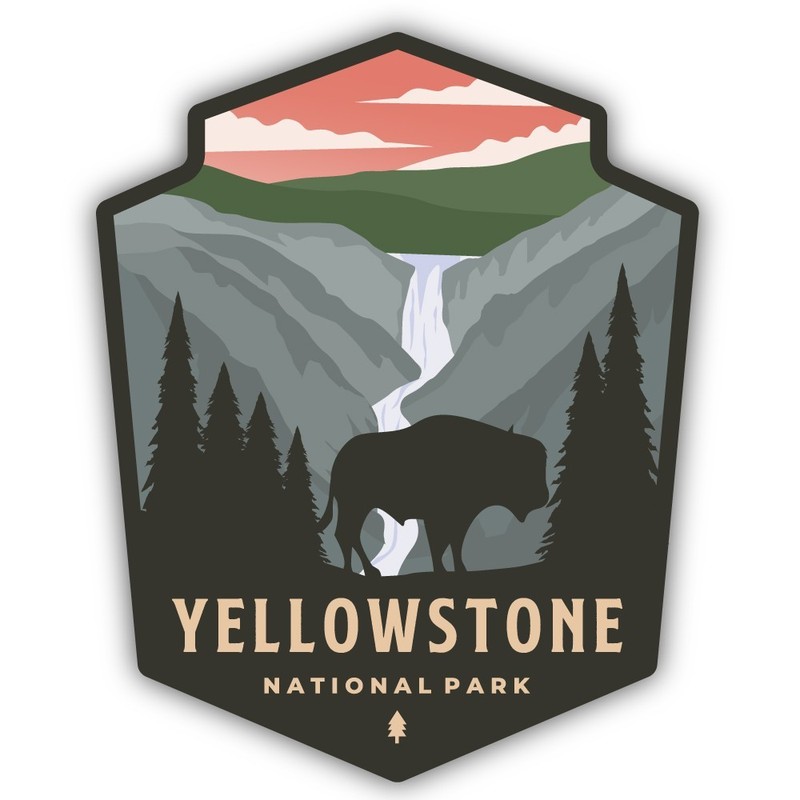 Yellowstone National Park Emblem Cut To Shape Vinyl Sticker