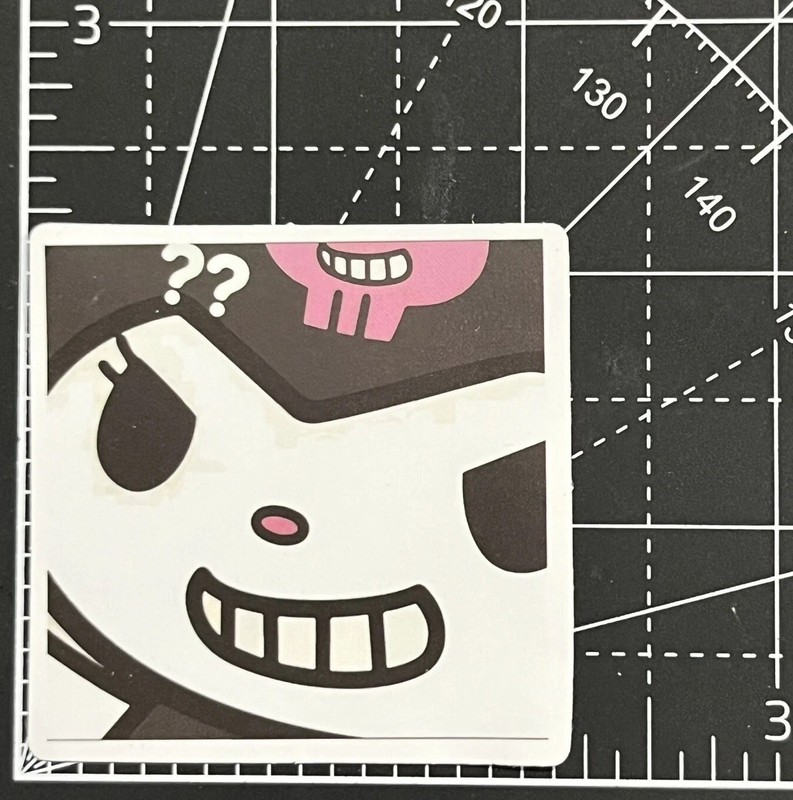 Kuromi Square Face Smile – Vinyl Decal Sanrio Sticker Bomb Notebook KAWAII