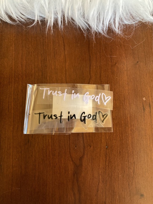 2 Pack Trust In God Vinyl Stickers White & Black Decals Religious Christian Gift gallery