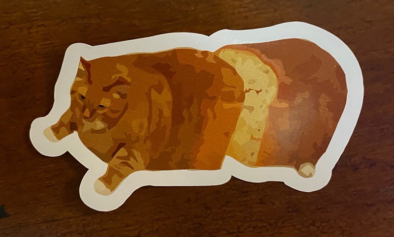 Cat Bread Sticker Loaf Orange Waterproof – Buy Any 4 for $1.75 Each Storewide!