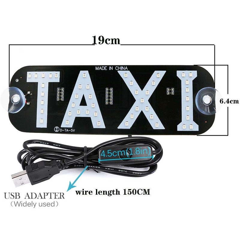 YSY Green LED Sign Decor, Taxi Flashing Hook on Car Window with DC12V Car Charge gallery