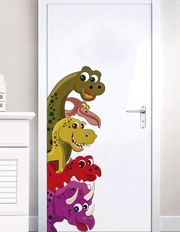 “1pc Cartoon Dinosaur Wall Sticker – Modern PVC Vinyl Decal for Home Decor,…