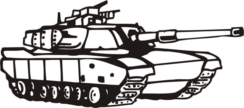 Abrams Tank Military 1 Color Window Wall Vinyl Decal Sticker Printed