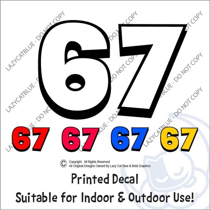 67 Decal Sticker Printed Die Cut Meme Trending Trend Post 6 7 Mid Beep Teen Gift