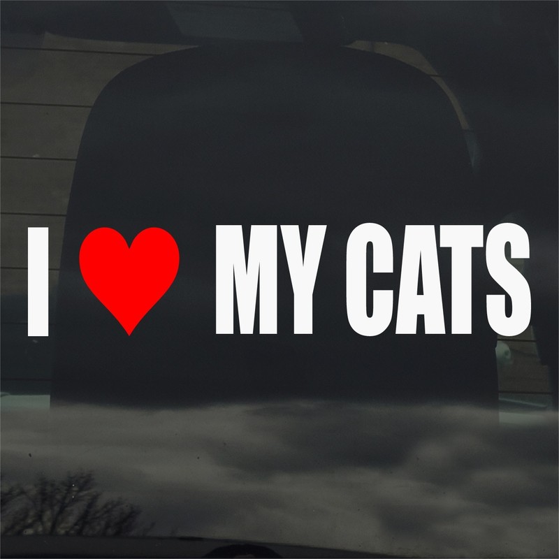 I Love My Cats Custom Vinyl Sticker Decal