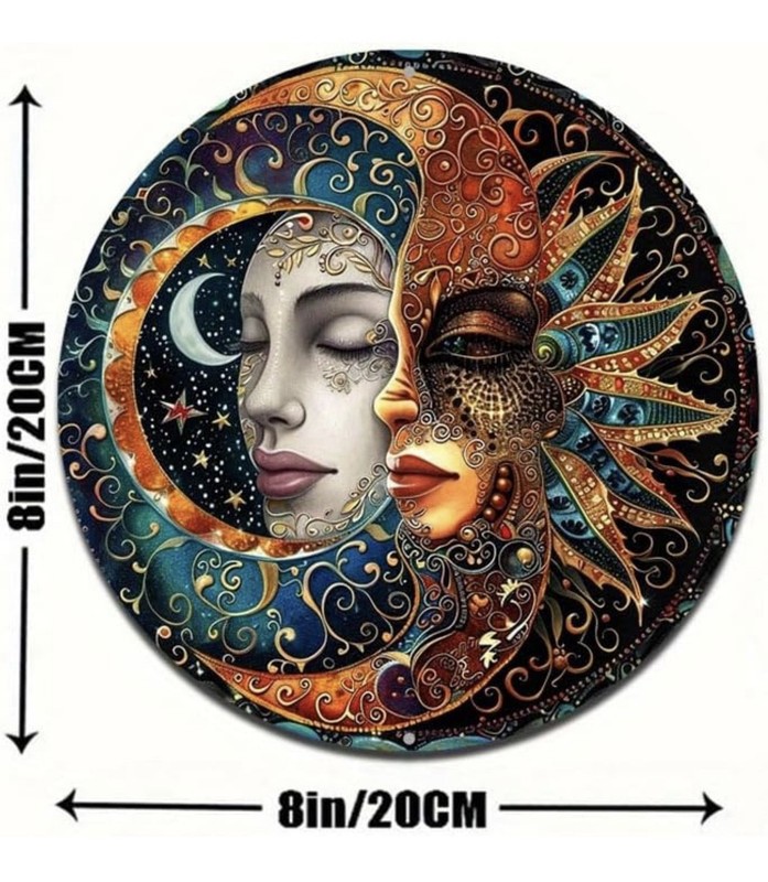 Rustic Sun And Moon Wall Decor 8x8 Mystic Country Style Home Decoration Acrylic gallery