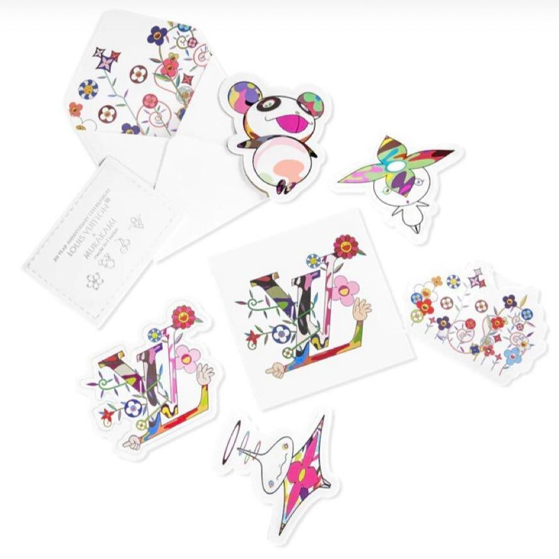 LOUIS VUITTON × Takashi Murakami Envelope & Sticker (6 sheets) Set JAPAN NEW