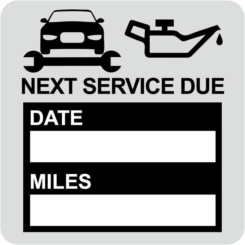 2×2 inch 102 PCS Black Static Cling Oil Change Stickers Next Service Due Labels